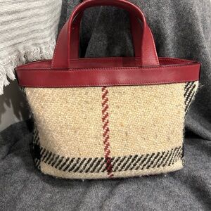 Burberry Red and Cream Tote Bag